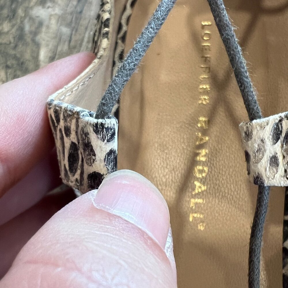 Loeffler Randall Ambra Flat Black White Snakeskin Lace Up Flats - Picture 6 of 9